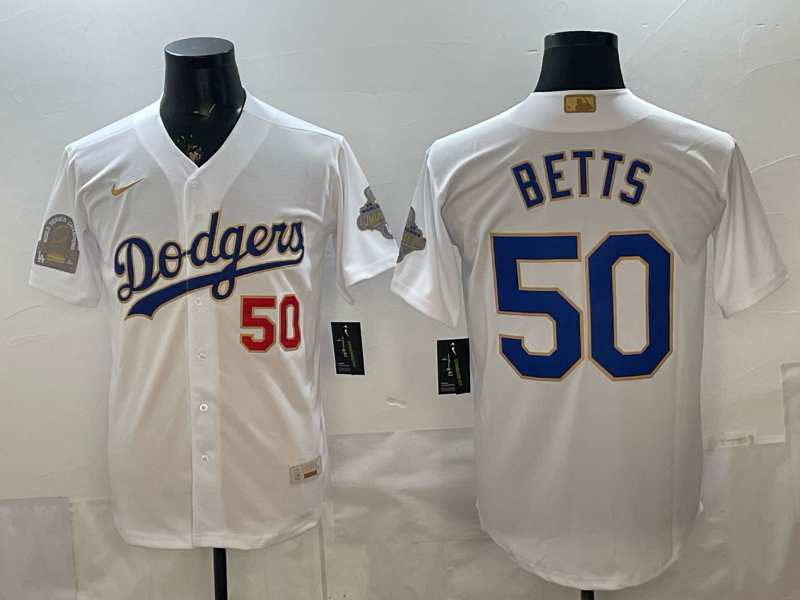 Men 2026 Los Angeles Dodgers #50 betts White Game Nike MLB Jersey 0402003
